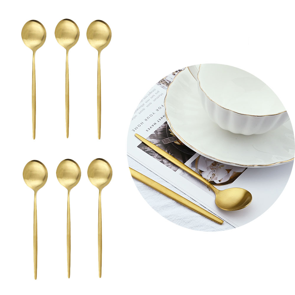 6Pcs Matte Stainless Steel Tea - огляд і ціна Kitchen Gadgets Gold