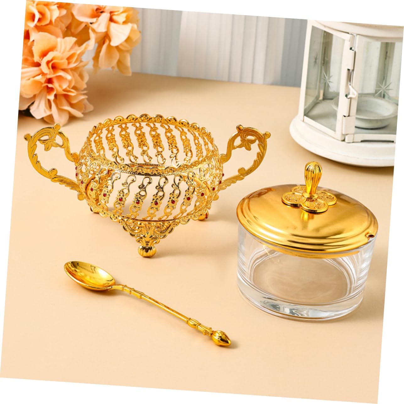 Sugar Bowl with Lid and Spoon  - огляд і ціна Kitchen Gadgets Gold